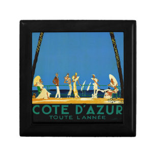 Vintage Cote D'Azur French Travel Keepsake Box