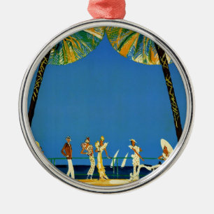 Vintage Cote D'Azur French Travel Metal Ornament