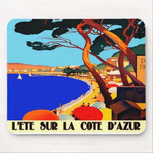 Vintage Cote DAzur French Travel Mouse Pad