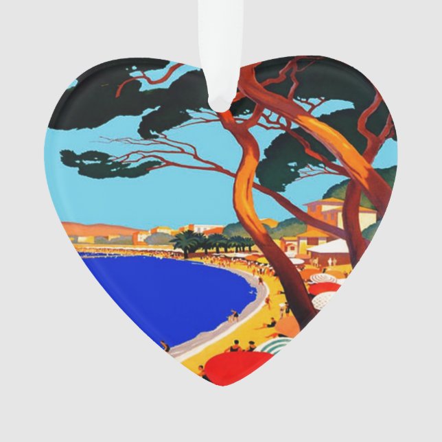 Vintage Cote D'Azur French Travel Ornament (Front)