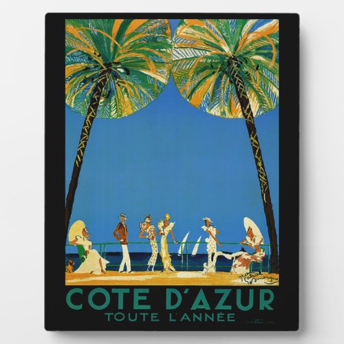 Vintage Cote DAzur French Travel Plaque