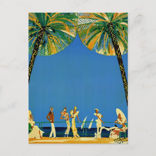 Vintage Cote D'Azur French Travel Postcard (Front)