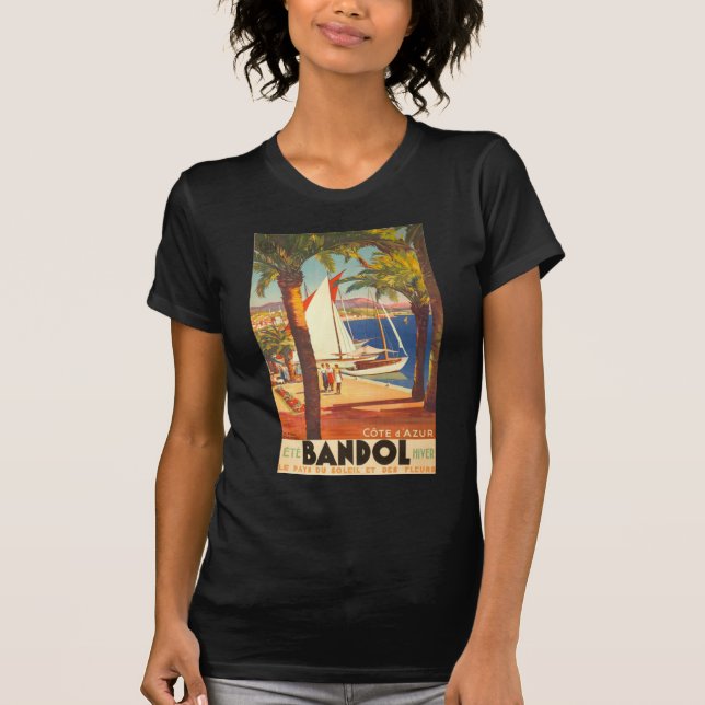Vintage Cote D'Azur French Travel T-Shirt (Front)