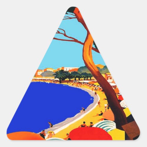 Vintage Cote DAzur French Travel Triangle Sticker