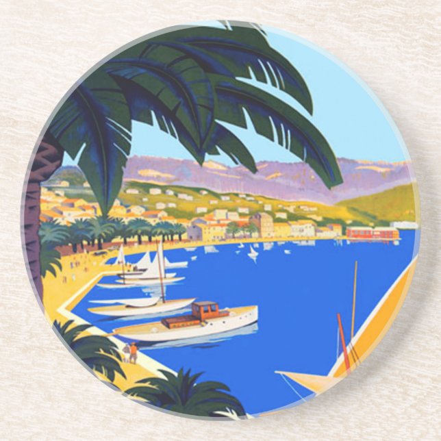 Vintage Cote D'Azur Travel Coaster (Front)