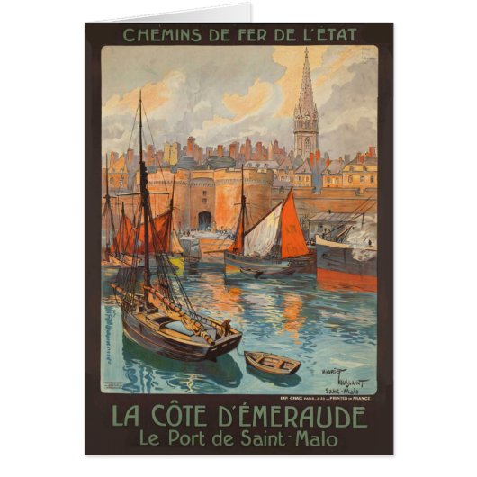 Vintage Cote d'Emeraude Saint Malo Port Tourism (Front)