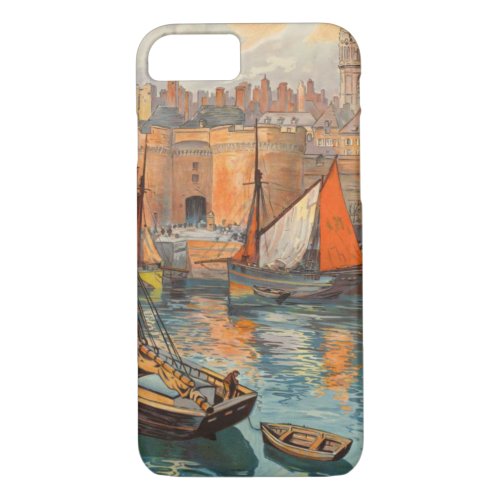 Vintage Cote dEmeraude Saint Malo Port Tourism iPhone 87 Case