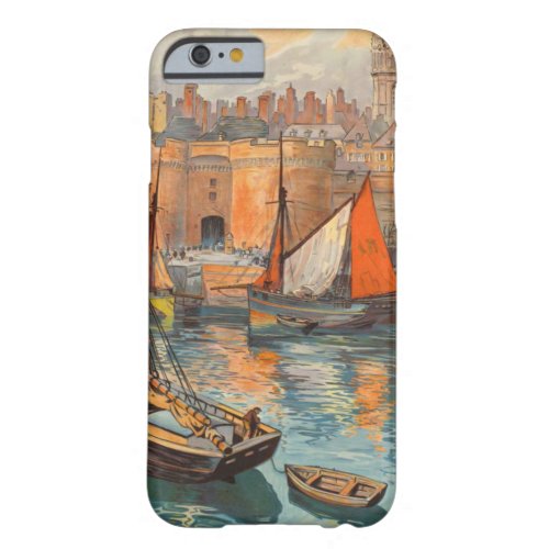 Vintage Cote dEmeraude Saint Malo Port Tourism Barely There iPhone 6 Case