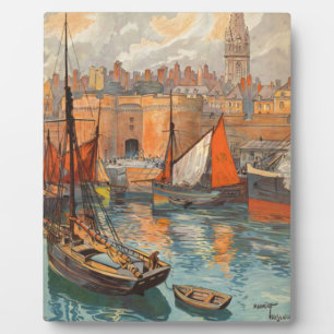 Vintage Cote d'Emeraude Saint Malo Port Tourism Plaque