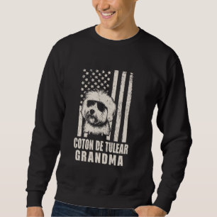 Vintage Coton de Tulear Dog Grandma American Flag Sweatshirt