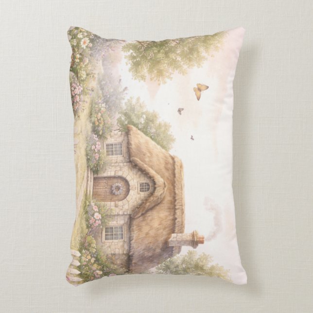 Vintage Cottage Accent Pillow (Front(Vertical))