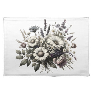Vintage Cottage core flowers Cloth Placemat