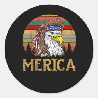 Vintage Cottage Eagle Merica Indians Classic Round Sticker