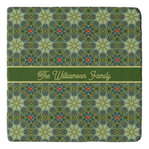 Vintage Cottage Floral Green Shades Trivet