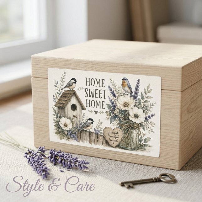 Vintage Cottage Garden Artwork Rectangular Sticker (Vintage Cottage Garden Artwork Rectangular Sticker)