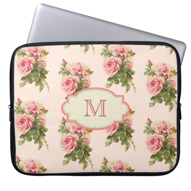 Vintage Cottage Rose Monogram Case (Front)
