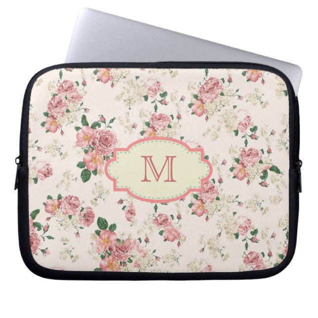 Vintage Cottage Rose Monogram Case (Front)