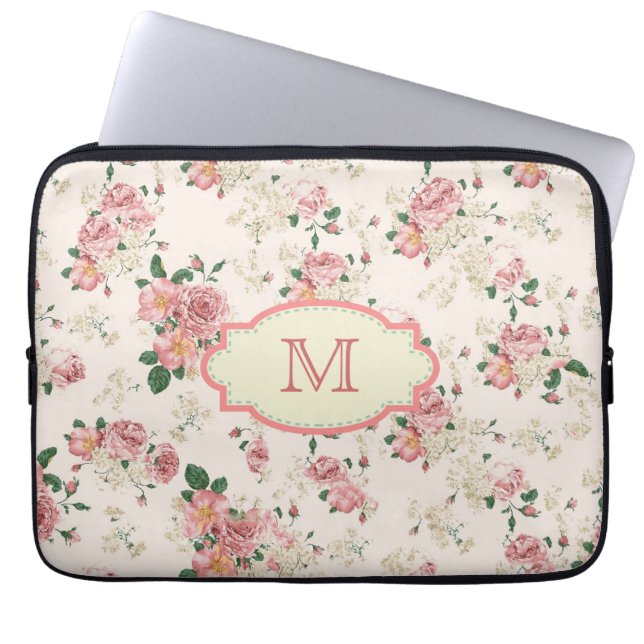 Vintage Cottage Rose Monogram Case (Front)