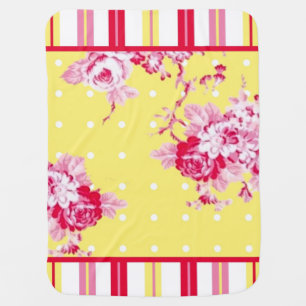 Vintage Cottage Roses Baby Blanket