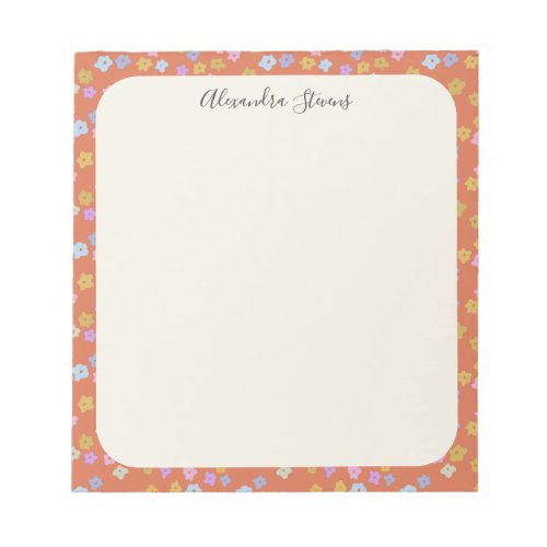 Vintage Cottagecore Boho Ditsy Floral Personalized Notepad