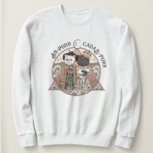 Vintage Cottagecore Cat Witches Halloween  Sweatshirt