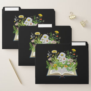 Vintage Cottagecore design with wildflowers File Folder