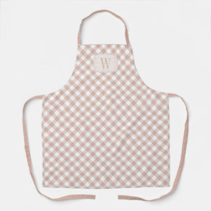 Vintage cottagecore Dusty Rose Gingham Apron