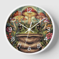 Vintage Cottagecore Frog and Mushrooms