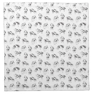 Vintage Cottagecore Pig LineArt Minimalist Pattern Cloth Napkin