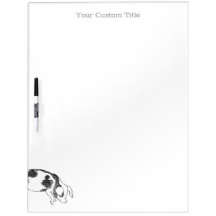 Vintage Cottagecore Pig LineArt Minimalist Pattern Dry Erase Board