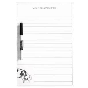 Vintage Cottagecore Pig LineArt Minimalist Pattern Dry Erase Board