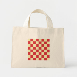 Vintage Cottagecore Red Checkered Mini Tote Bag