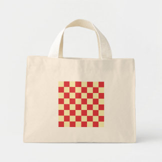 Vintage Cottagecore Red Checkered  Mini Tote Bag