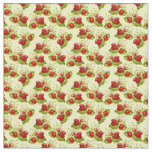vintage cottagecore strawberries yellow strawberry fabric