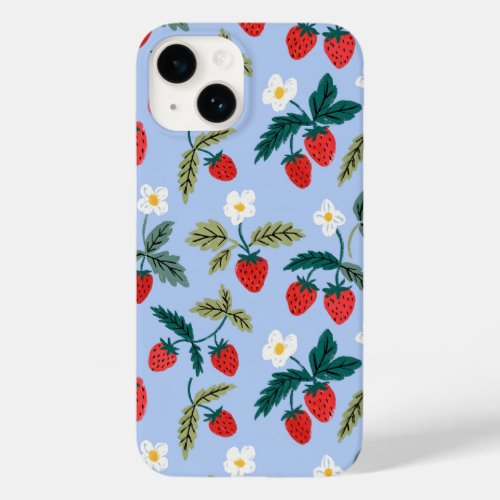 Vintage Cottagecore Strawberry Pattern Case-Mate iPhone 14 Case