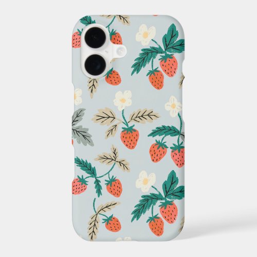 Vintage Cottagecore Strawberry Pattern iPhone 17 Case