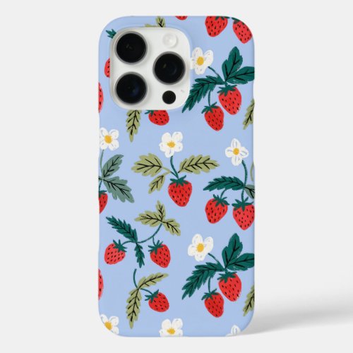 Vintage Cottagecore Strawberry Pattern iPhone 16 Pro Case