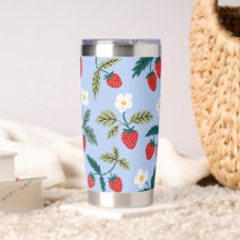 Vintage Cottagecore Strawberry Pattern