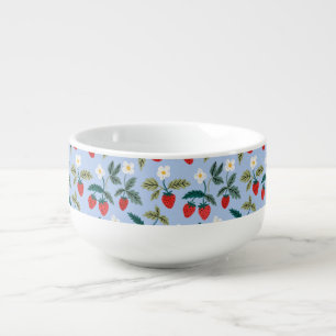 Vintage Cottagecore Strawberry Pattern Soup Mug
