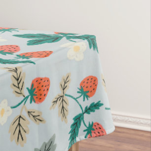 Vintage Cottagecore Strawberry Pattern Tablecloth