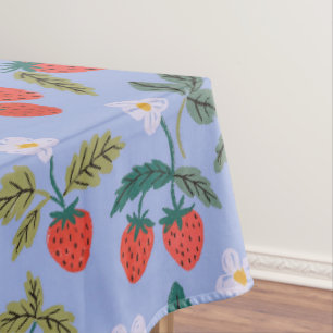Vintage Cottagecore Strawberry Pattern Tablecloth