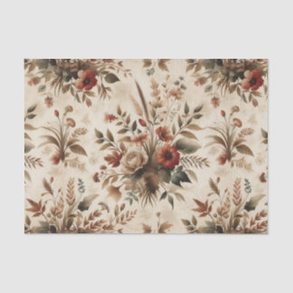 Vintage Cottagecore Watercolor Floral Earthy  Tissue Paper