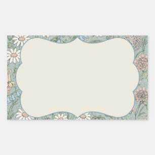 Vintage Cottagecore Wildflower Rectangular Sticker