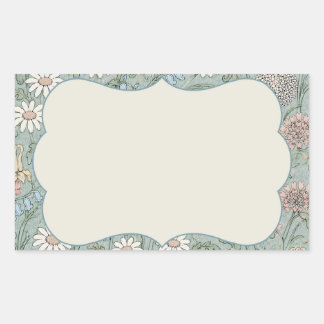 Vintage Cottagecore Wildflower Rectangular Sticker