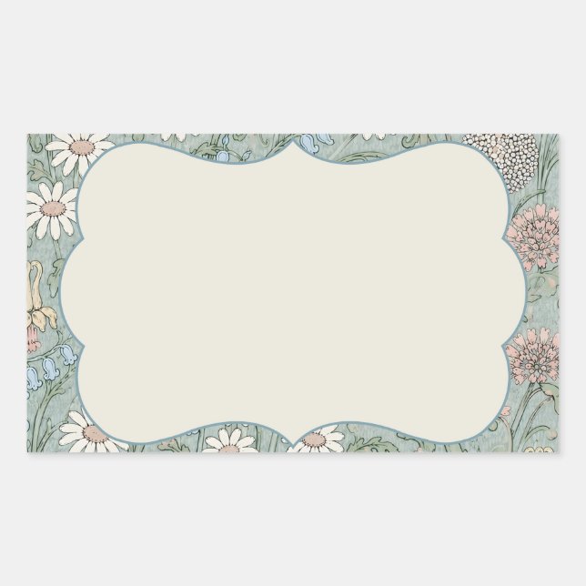 Vintage Cottagecore Wildflower  Rectangular Sticker (Front)