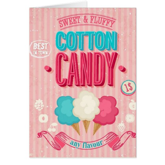Vintage Cotton Candy Poster Cards (Front)