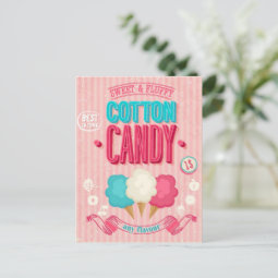 Vintage Cotton Candy Poster Postcard | Zazzle