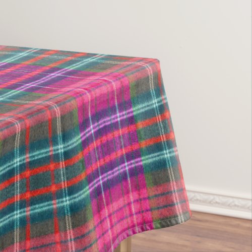 Vintage Cotton Texture | Pink Buffalo Plaid  Tablecloth