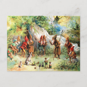 Vintage Council of Gnomes Postcard