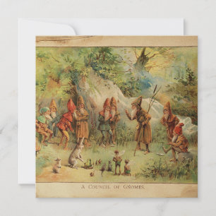 Vintage Counsel Of The Gnomes Holiday Card